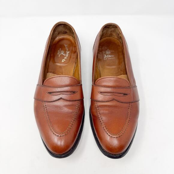 Alden 6849 Brown Full Strap Penny Loafers Men 11.5 B/D Made USA main image 5